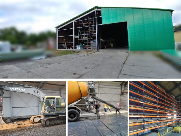 Modernizujemy halę magazynową / We are modernizing the warehouse / Wir modernisieren das Lagerhaus